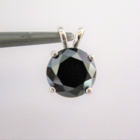 2.45ct Real Natural Black Diamond Necklace, Certificate, Free Diamond Tester - Picture 6 of 11